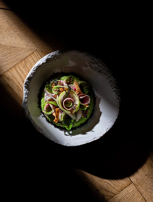 A refreshing appetizer served during Father’s Day at the Dans le Noir ? restaurant